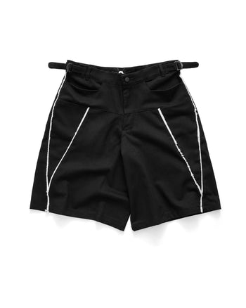 K.M.C - Raw Edges Khaki Shorts - Black