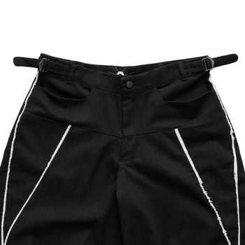 K.M.C - Raw Edges Khaki Shorts - Black