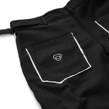 K.M.C - Raw Edges Khaki Shorts - Black