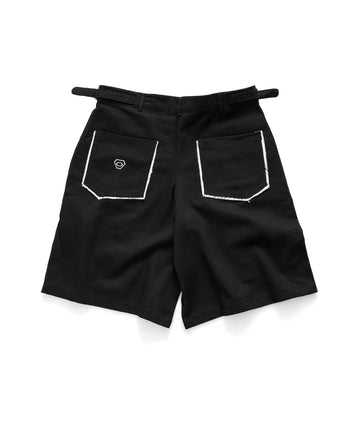 K.M.C - Raw Edges Khaki Shorts - Black
