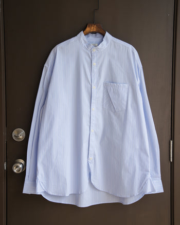 LR Made Collarless L/S Striped Shirt