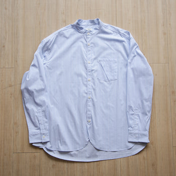LR Made Collarless L/S Striped Shirt