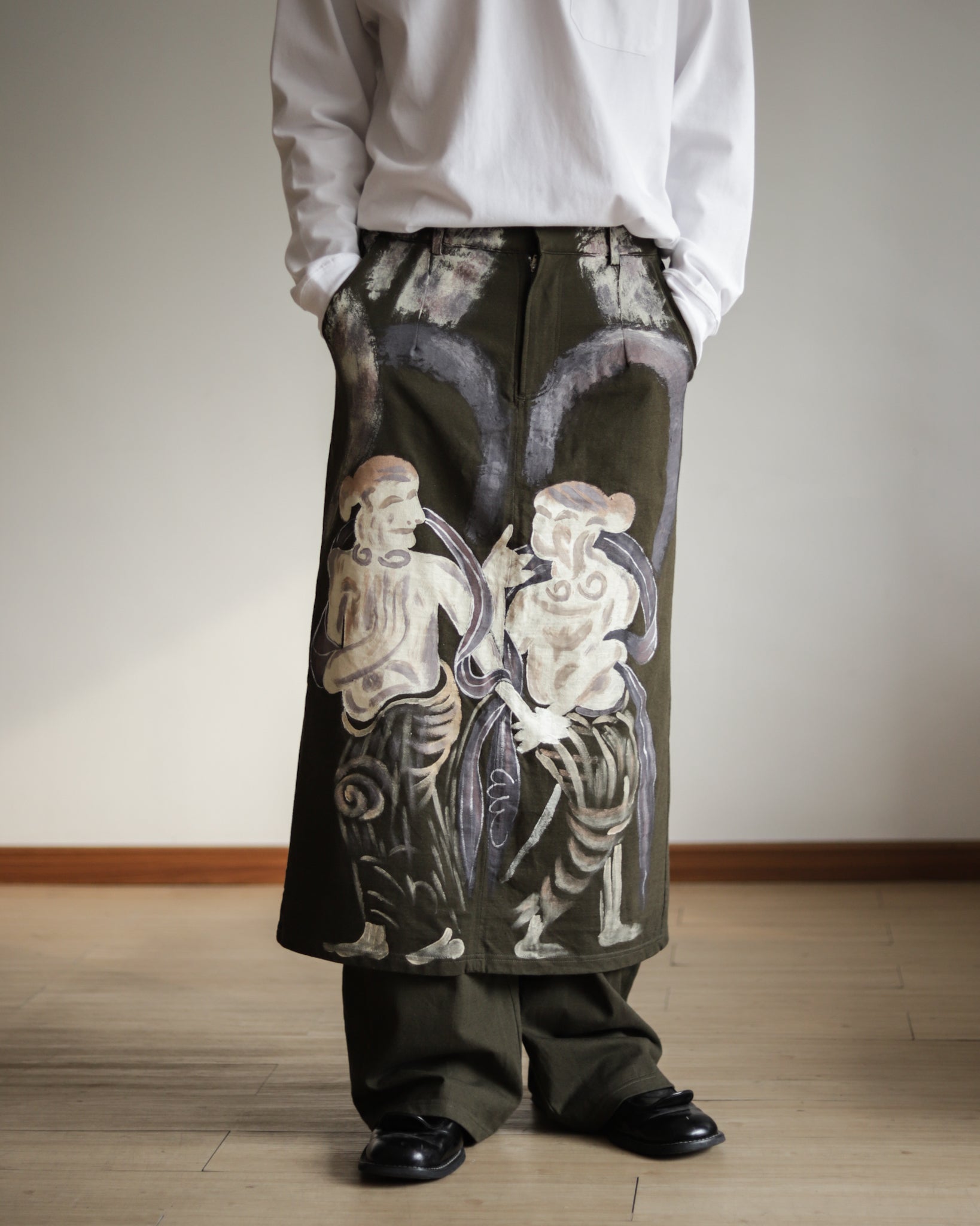 CONP 22AW Hand Painted Divided Skirt-