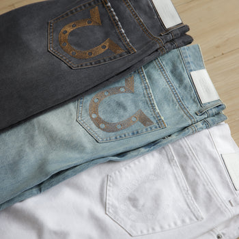 FMG Washed and Distressed Denim Jeans