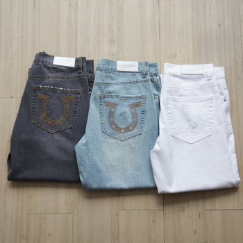 FMG Washed and Distressed Denim Jeans