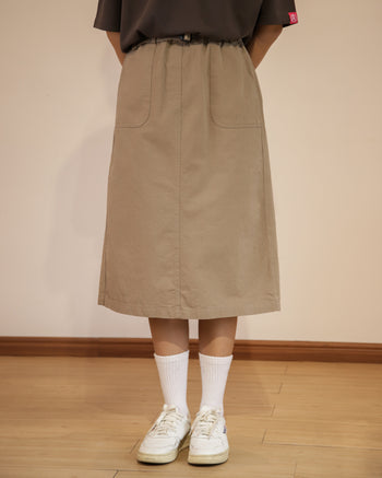 KAPPY Cotton Fatigue Skirt - Beige