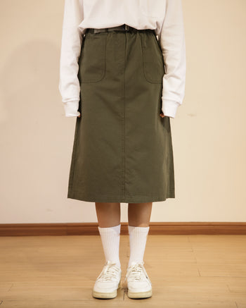 KAPPY Cotton Fatigue Skirt - Olive