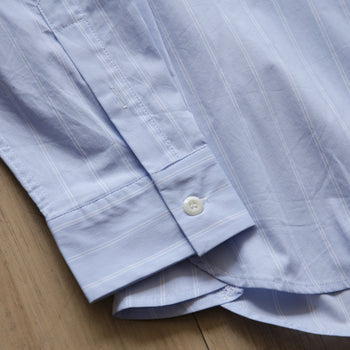 LR Made Collarless L/S Striped Shirt
