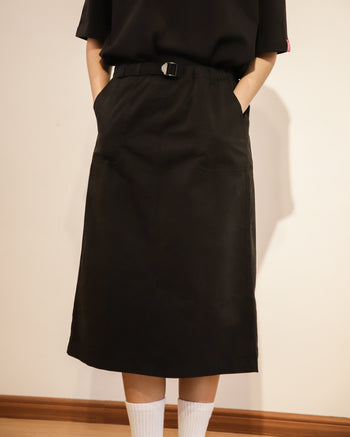 KAPPY Cotton Fatigue Skirt - Black
